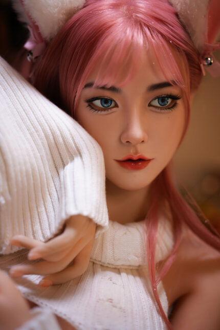 (US Stock) 160cm Asian Cosplay Silicone Sex Doll – Realistic Pink-Hair Life-Size Adult Lover - Image 2